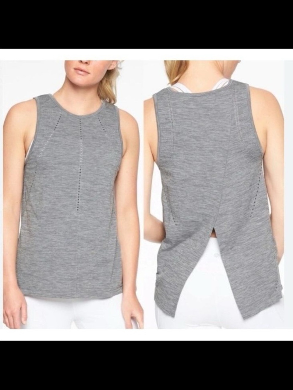 Athleta Women's Grey Foothills Split Back Tank Top | s